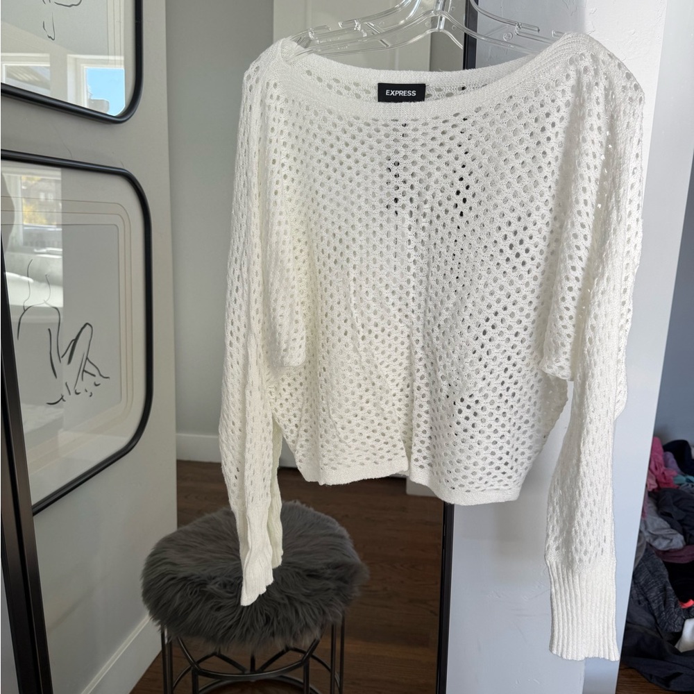 NWT Express White Sweater, size Medium and Brand New